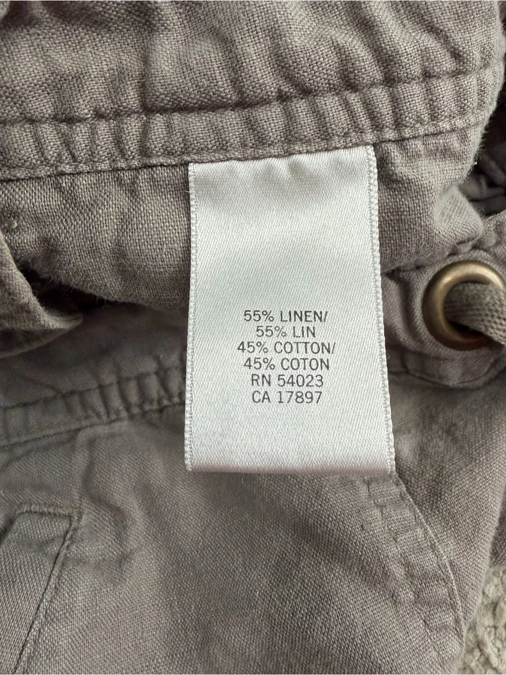 Banana Republic Linen Blend Wide-Leg Drawstring Pants, Women’s Size 12 Gray Pant